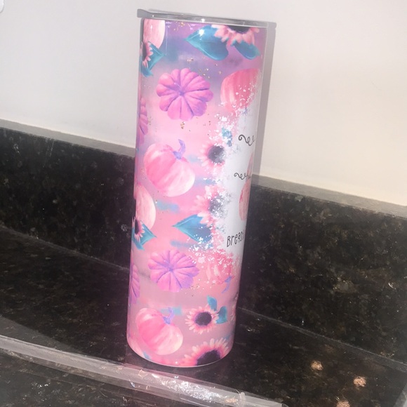 NIB Breast Cancer Awareness insulated tumbler with straw - Picture 2 of 3